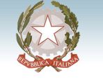  logo del ministero su sfondo azzurro: una corona d'alloro con una coccarda rossa con la scritta repubblica italiana, che circonda una stella